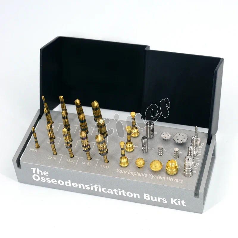 29pcs Osseodensification Burs Kit Dental Implant Drills with Bone Saw Disk Membrane Diamond Coated B