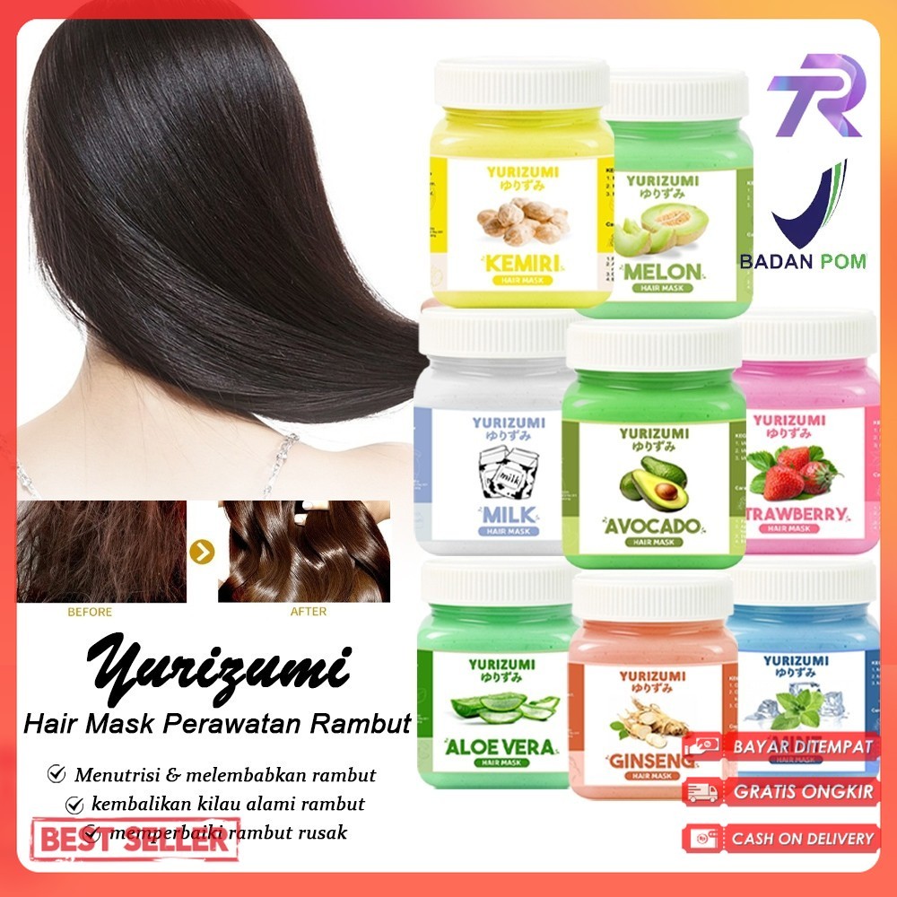 TR -  BPOM Hair Mask Yurizumi Masker Creambath Rambut Keratin Hair Treatment Salon Rambut Rontok