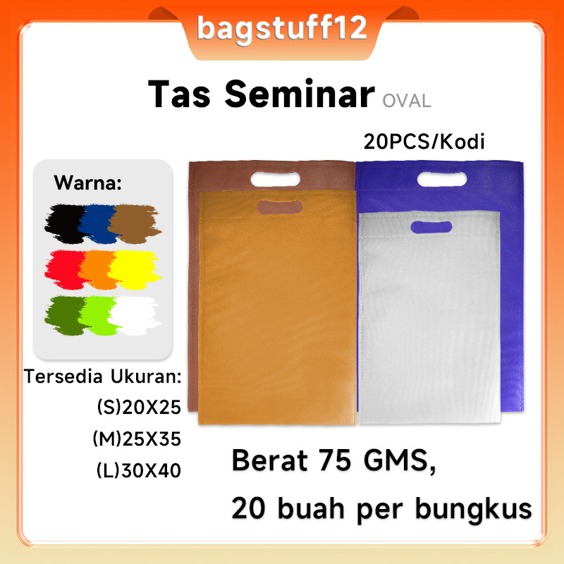 Tas Spunbond Polos Oval Goodie Bag Hajatan Hadiah Kantong Kain Ukuran 20x25 25x35 30x40 Tas Souvenir