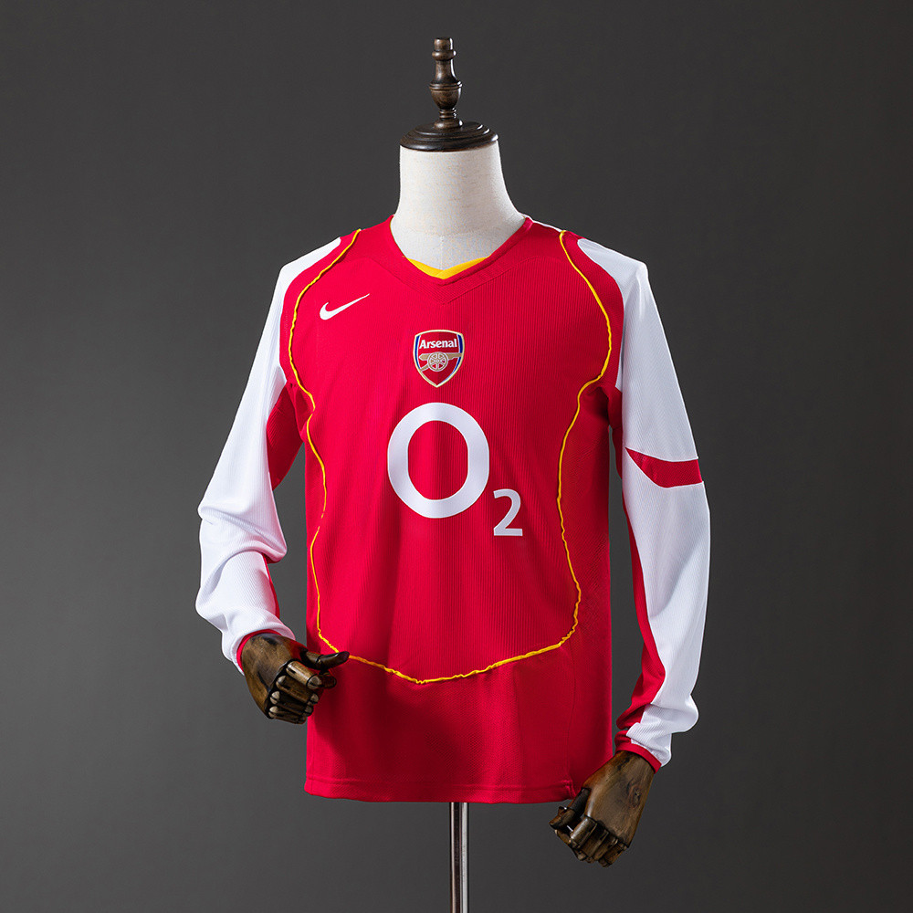 Jersey Arsenal 04/05 Home Long Sleeve Retro T shirt pria