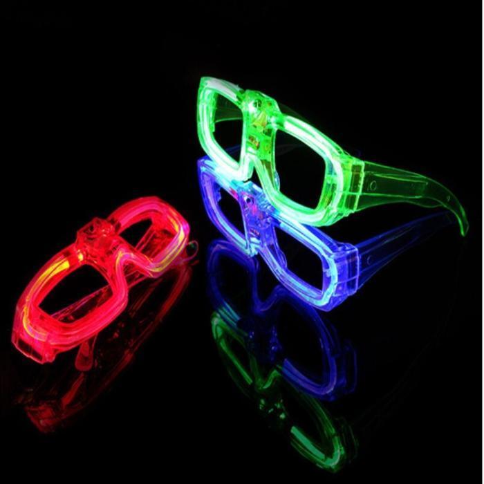 KACAMATA LED KOTAK - KACAMATA PESTA KARNAVAL WARNA WARNI - Putih