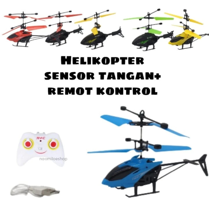 Mainan Anak Helikopter Remote Control Dan Sensor Tangan Mainan Helikopter Terbang Charger RC Origina