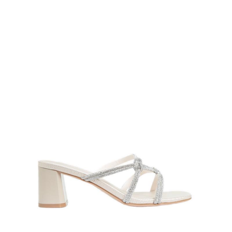 Pazzion Crystal Sandal Heels - Gold