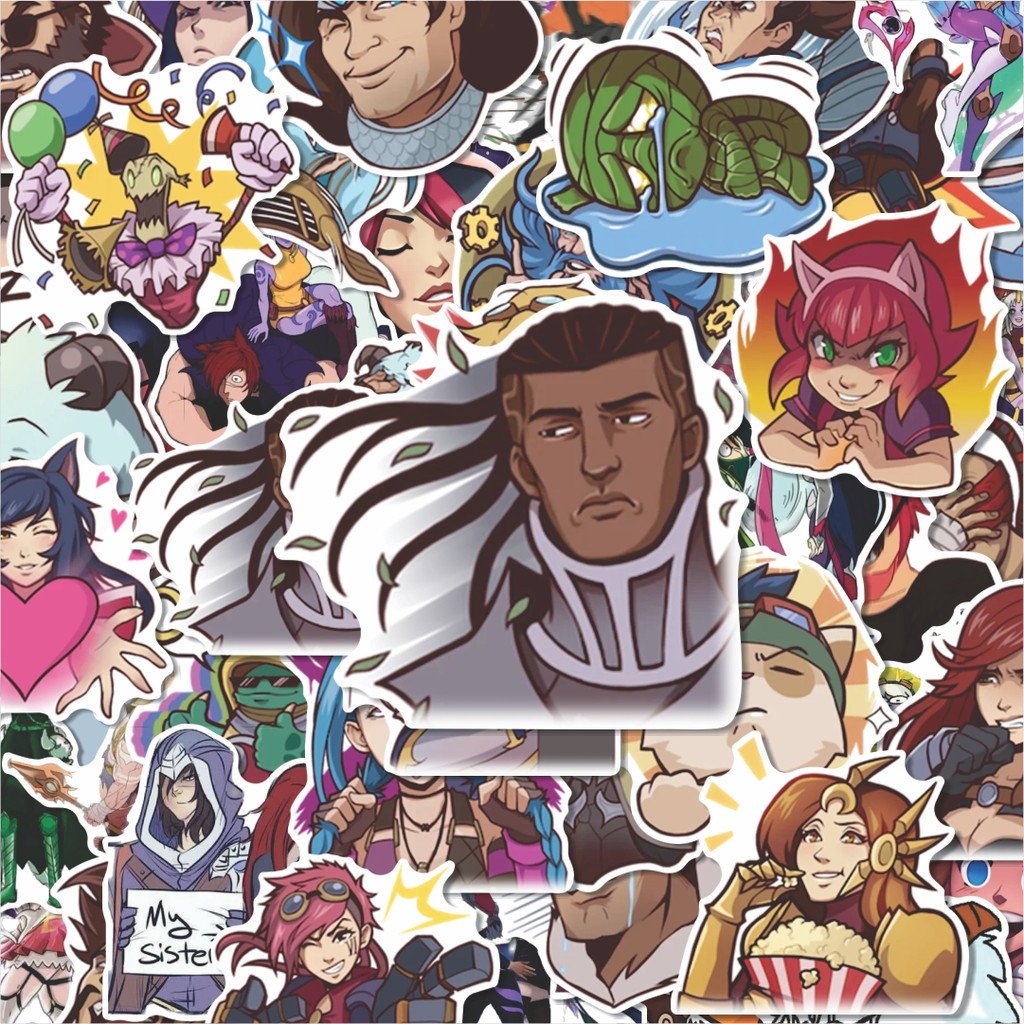 100PCS Lucu Stiker LEAGUE OF LEGENDS WILD RIFT Stiker Aesthetic Stiker Anti Air Stikers Berperekat W