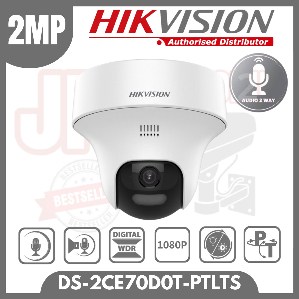 DS-2CE70D0T-PTLTS Hikvision 2MP Two Way Audio Pan Tilt Camera Hybrid Light CCTV Kamera Analog Indoor