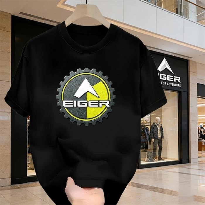 COD Classic Soft Kaos Eiger Logo S-5XL Biru Minimalis | Kaos Casual Pria Eiger Premium Nyaman - hita