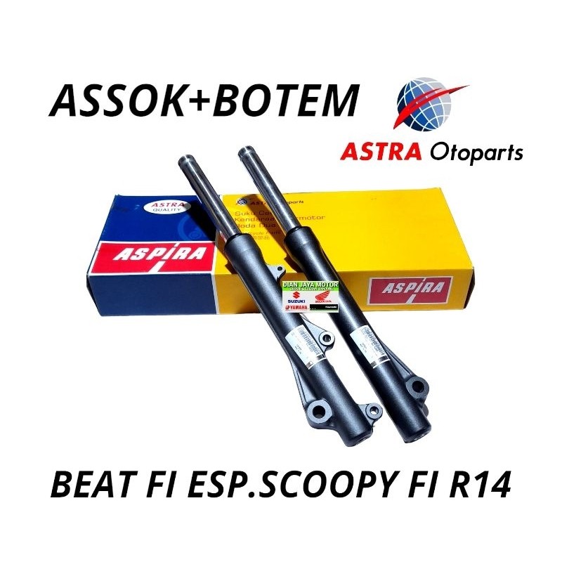 Shock Depan Beat Fi esp Scoopy  esp ASPIRA  Kode Part K25 As Shock Satu Set+Tabung Bottom