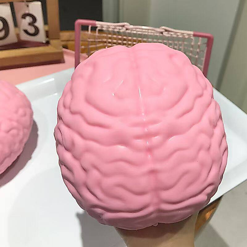 Jumbo Giant Brain Squishy Extra Large Slow Rise Stress Ball, TPR Moldable Fidget Toy for ADHD