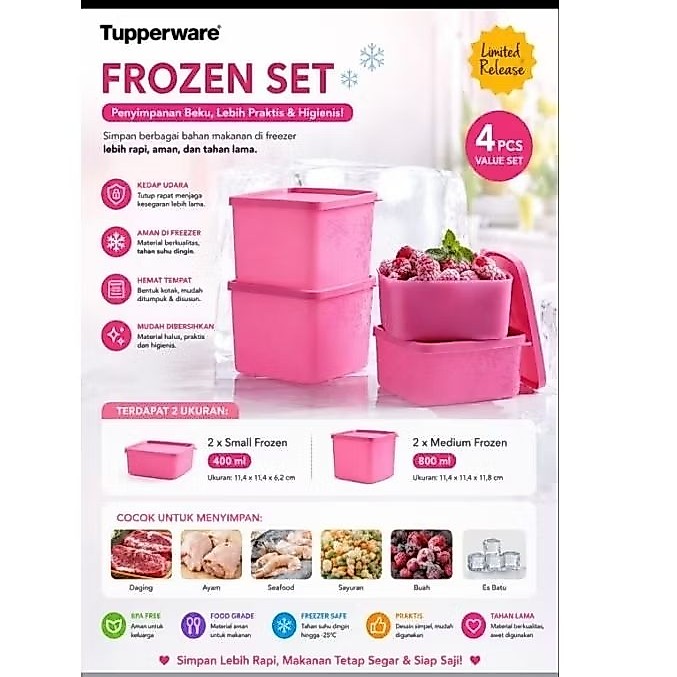 frozen square set tupperware
