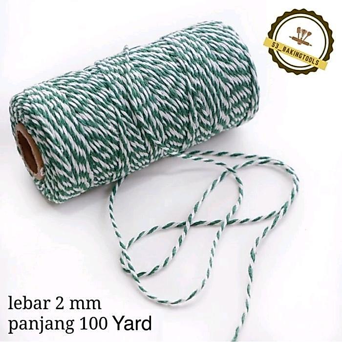 Tali souvenir hampers hijau putih 100 yard