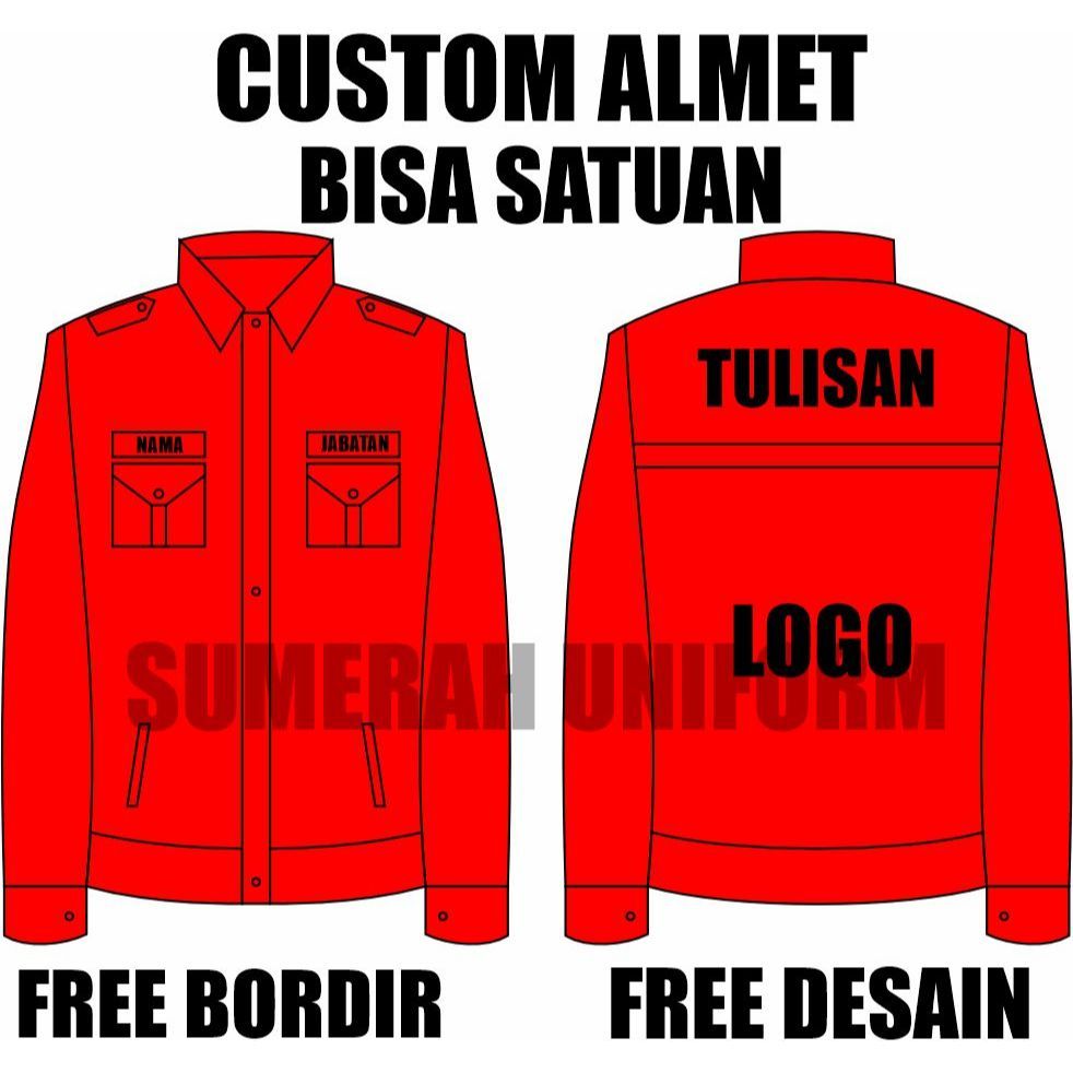 Mimoh Collection Kemeja Almet Custom / Jaket Almet Custom / Bisa Satuan / Full Bordir Almet Tanjung 