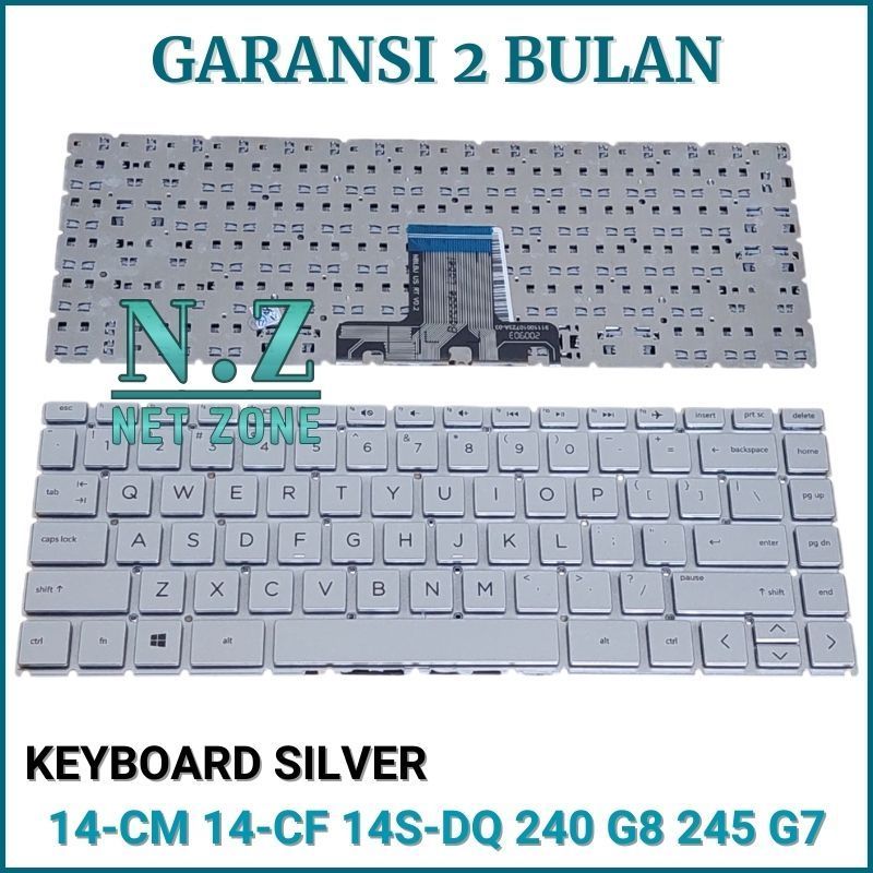Keyboard HP Pavilion X360 14s-dq0508TU 14s-dq5002TU 14s-dq5001TU Silver -NZONE