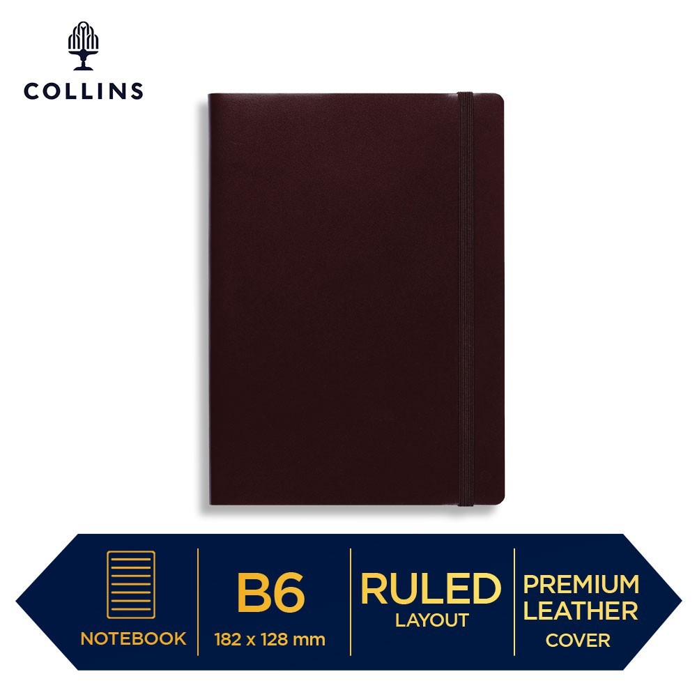 Toysgraphy - Collins Notebook London B6 Ruled Maroon