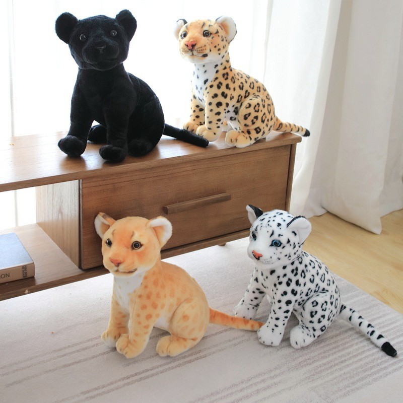 Boneka Mainan Hewan Simulasi Macan Tutul Singa Hadiah