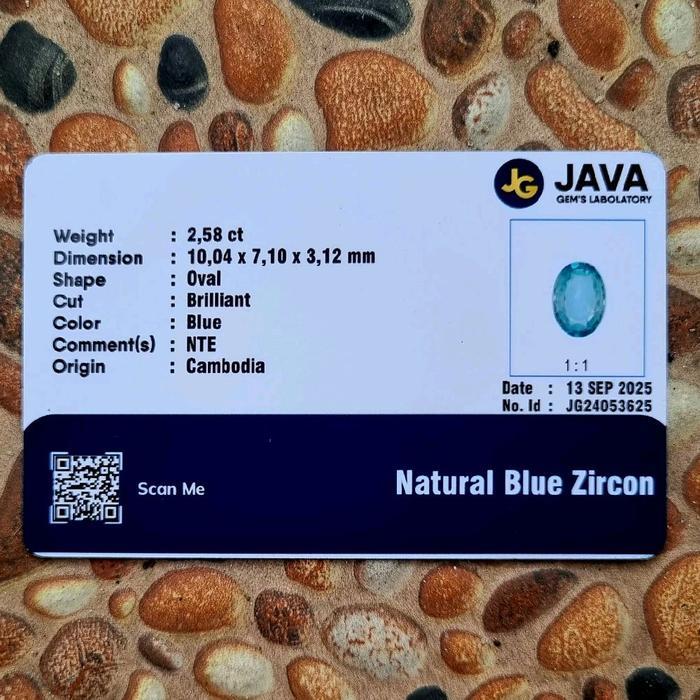 BATU BLUE ZIRCON NATURAL ALAMI SUPER KRISTAL PLUS MEMO ( PG-1663 )