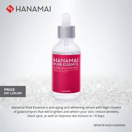 HANAMAI PURE ESSENCE WHITENING & ANTI AGING ESSENCE - 100% GALACTOMYCES - BERMANFAAT UNTUK KULIT - M