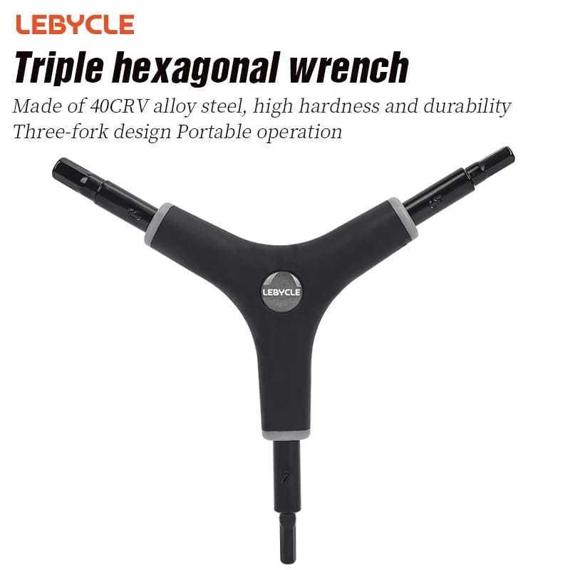 Foto Lebycle Kunci Allen Hex Wrench 3 in 1 Set Kunci Y T Kunci Hex 4 5 6 mm High quality Sepeda