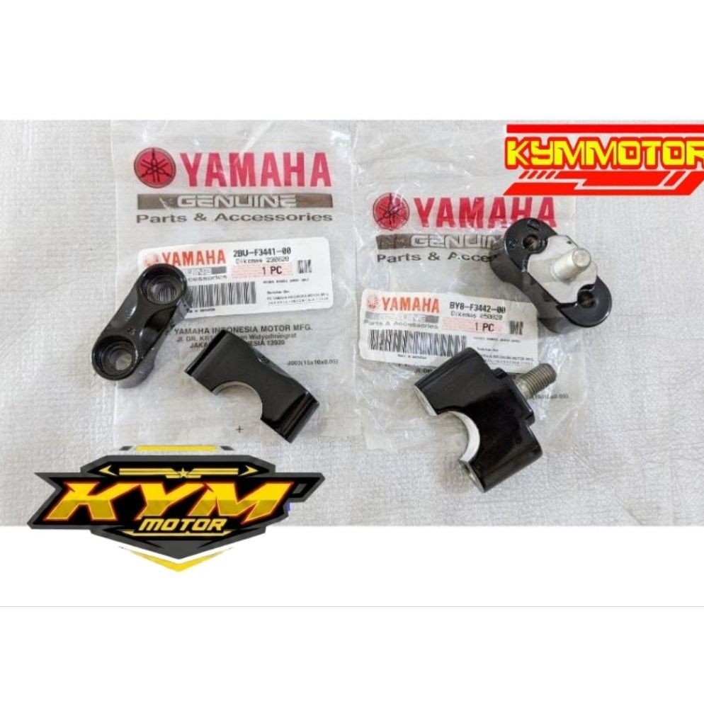Klem penjepit STANG NMAX Old , SET ORIGINAL Yamaha kode=2DP-F3442-00 / 2DP-F3441-00 / 95022-08055