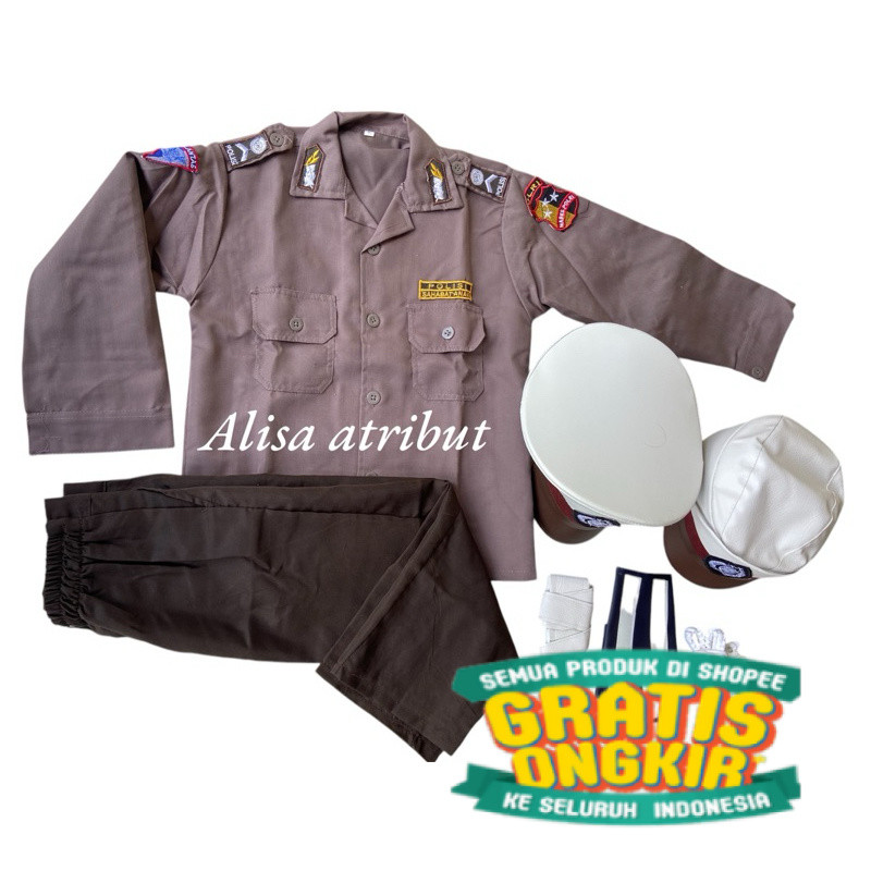 SERAGAM POLISI ANAK/BAJU POCIL/SERAGAM POCIL/BAJU PROFESI ANAK #agustusan kostum