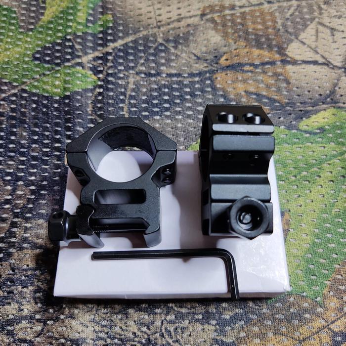 mounting teleskop od 25 rel 22 pendek dan tinggi  satu set - pendek