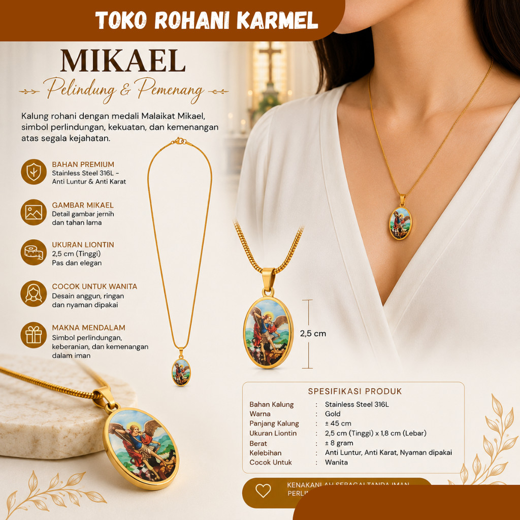 KALUNG LIONTIN ST MIKAEL / KALUNG ROHANI KATOLIK / KALUNG KATOLIK / TOKO ROHANI KATOLIK JOGJA