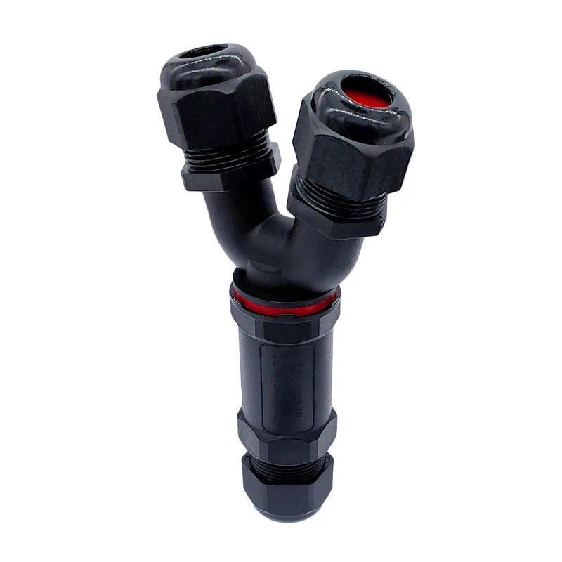 Y-Type Wire Plug 2Pin 3Pin 4Pin 5Pin Waterproof Cable Connector IP68 Gland Sleeve Connectors 3-Way Q