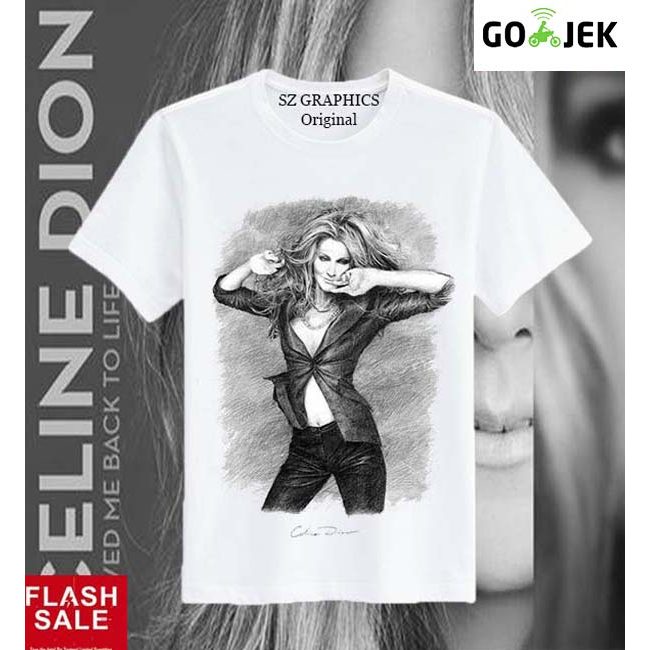 Sz Graphics/Celine Dion/T Shirt Pria Wanita/Kaos Pria Wanita/T Shirt Fashion Pria Wanita/T Shirt Dis
