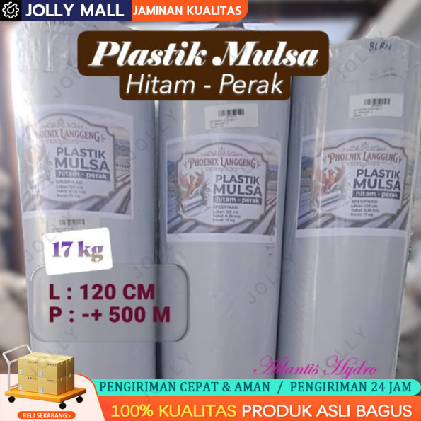 Plastik Mulsa Pertanian Hitam Perak L 1,2 M Panjang 500 M ( 1 Roll )