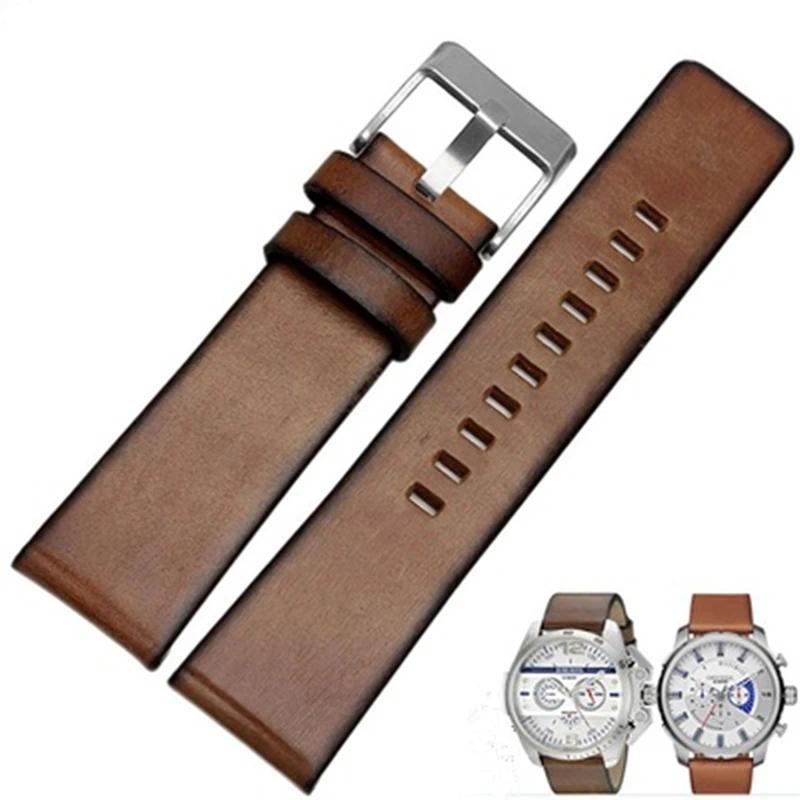 22mm 24mm 26mm Quality Vintage Genuine Leather Watband Men for esel DZ4343 DZ4323 DZ7406 DZ7312 FOSS