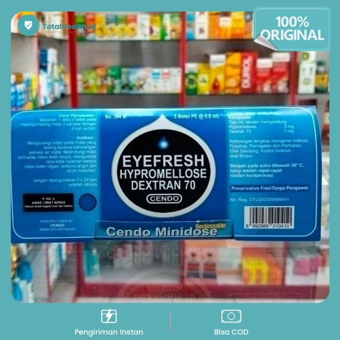 Cendo Eyefresh Minidose 0.6 ml / tetes mata cendo / eye fresh / obat mata lelah