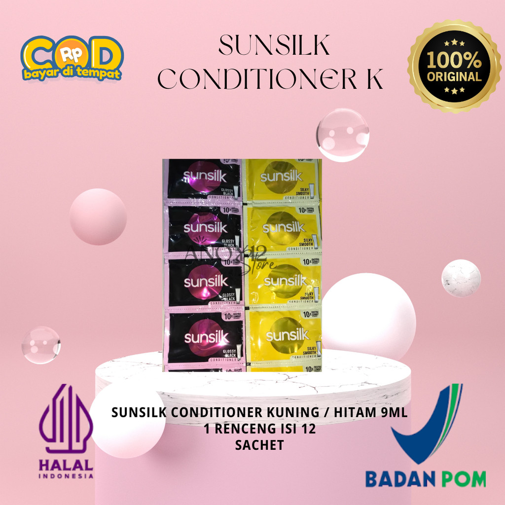 *ANOY* Sunsilk Conditioner Kuning / Hitam 9ml 1 Renceng isi 12 sachet