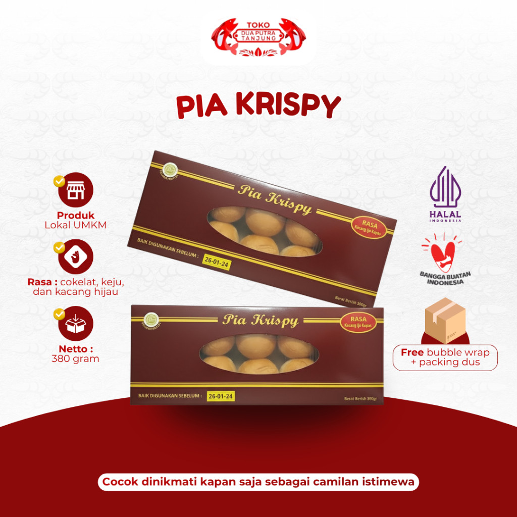 Dua Putra Tanjung Pia Krispy Calista Isi 10 Rasa Kacang Hijau Kupas Oleh Oleh Khas Malang