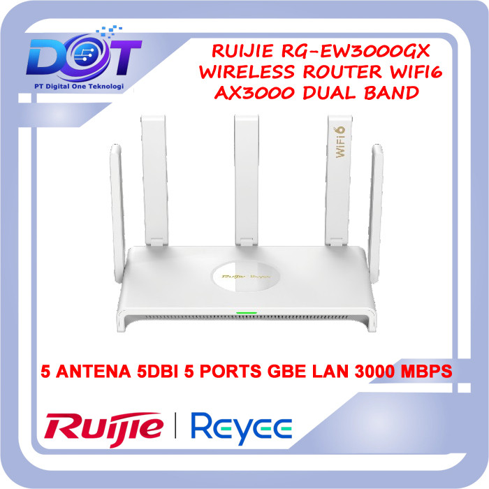 RUIJIE RG EW3000GX Wireless Router Ruijie Reyee RG-EW3000GX WIFI6 5.8 Ghz 5 Antena 5 Ports GBE