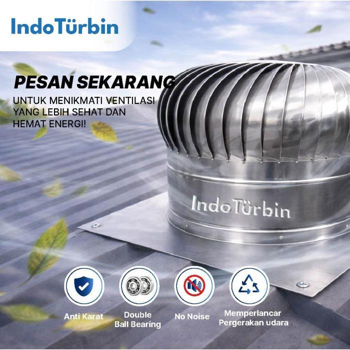 IndoTurbin Turbin Ventilator 20 Inch Stainless Steel – Roof Turbine Ventilasi Atap Rumah & Pabrik