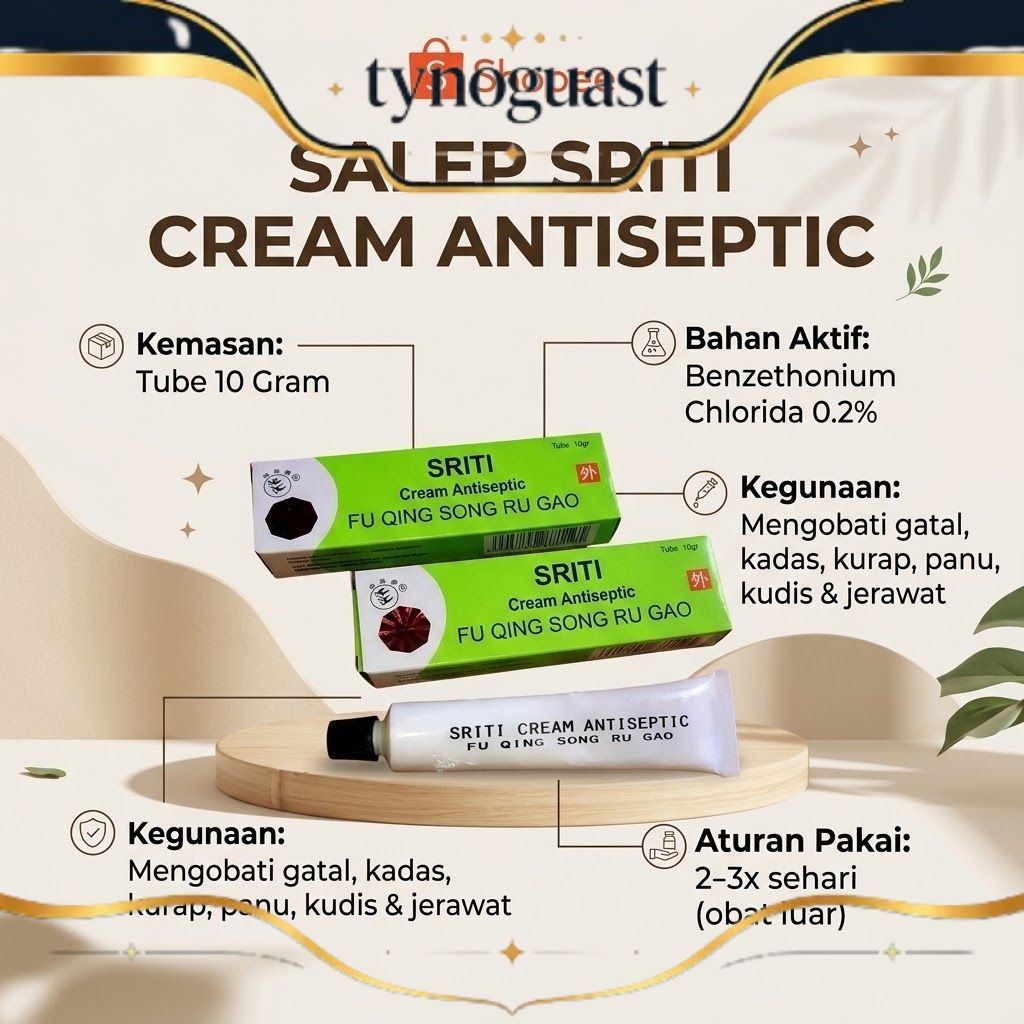 READY PROMO Salep Sriti Original Asli 100% BPOM - Cream Sriti Obat Gatal Kulit & Flek Hitam Wajah NV
