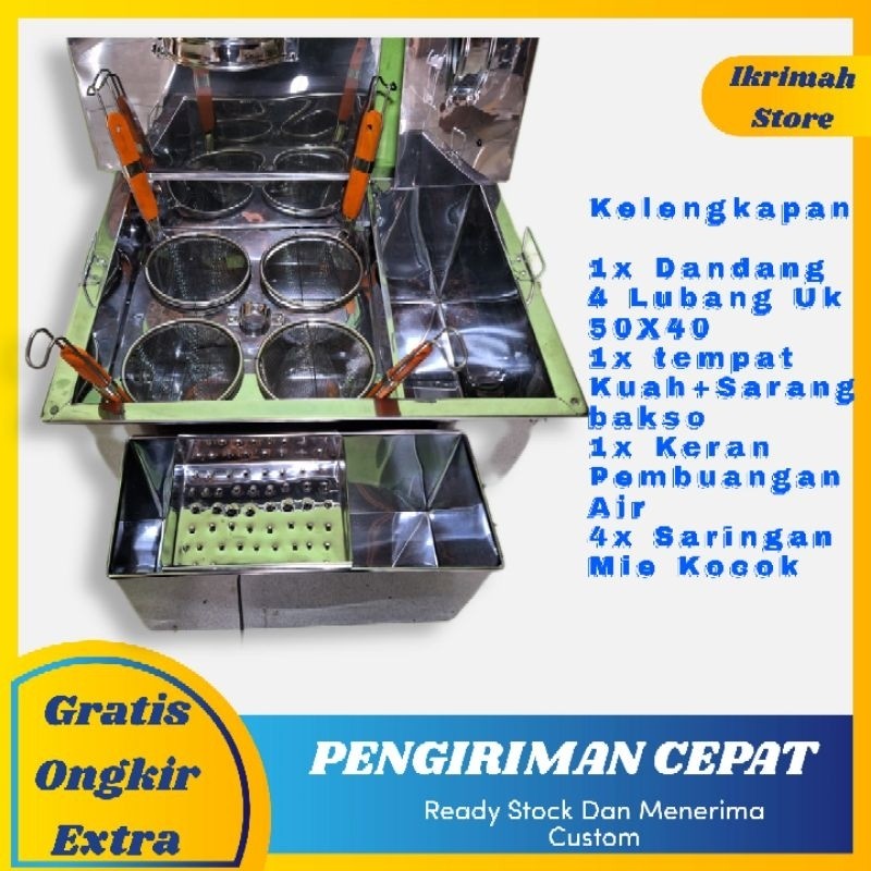 Panci mie ayam/Dandang mie kocok 4 Lubang/Dandang mie ayam kocok stainless