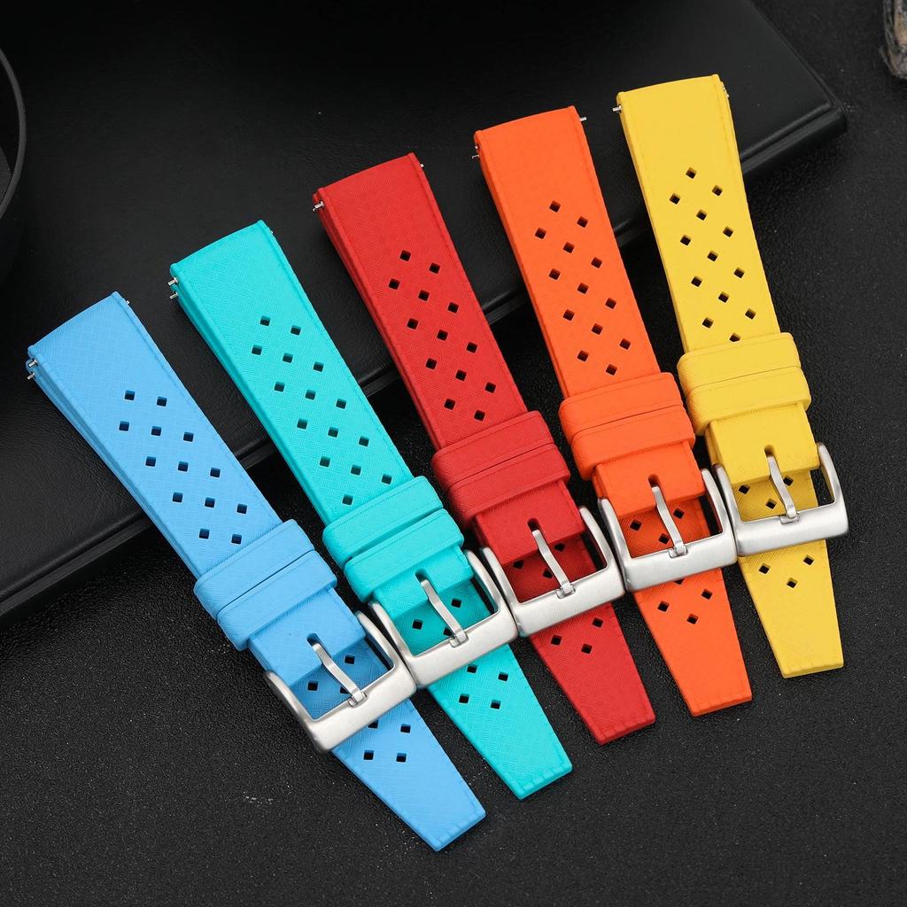 Tropical Silicone Watch Band Fast Release Watch Band 20mm 22mm FKM Rubber Watch Strap Diving Waterpr