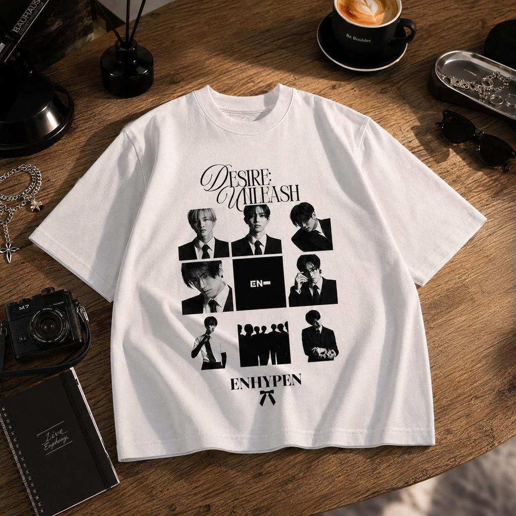 POPNSHOPID -  Kaos Member ENHYPEN - Atasaan Lengan Pendek Motif Enhypen - Enhypen - T-Shirt Kpop Enh