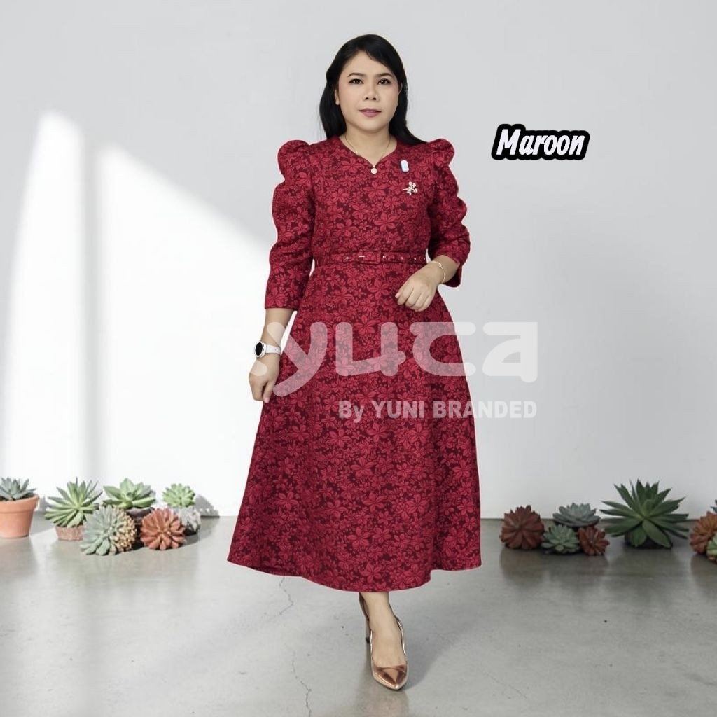 Ryuca - Ashoka dress Jacquard lapis Furing include gesper