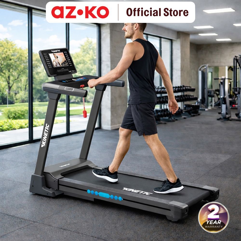 Kinetic 99P Motorized Treadmill Hitam - Treadmill Elektrik dengan Layar LCD 7 Inci