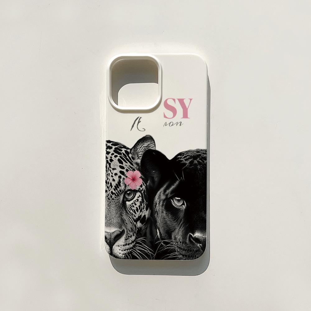 [Sell a case]New Macan Tutul dan Bunga - Glossy White Soft Box/Case for iPhone HP 7 8 7+ 8+ 8+ X XS 