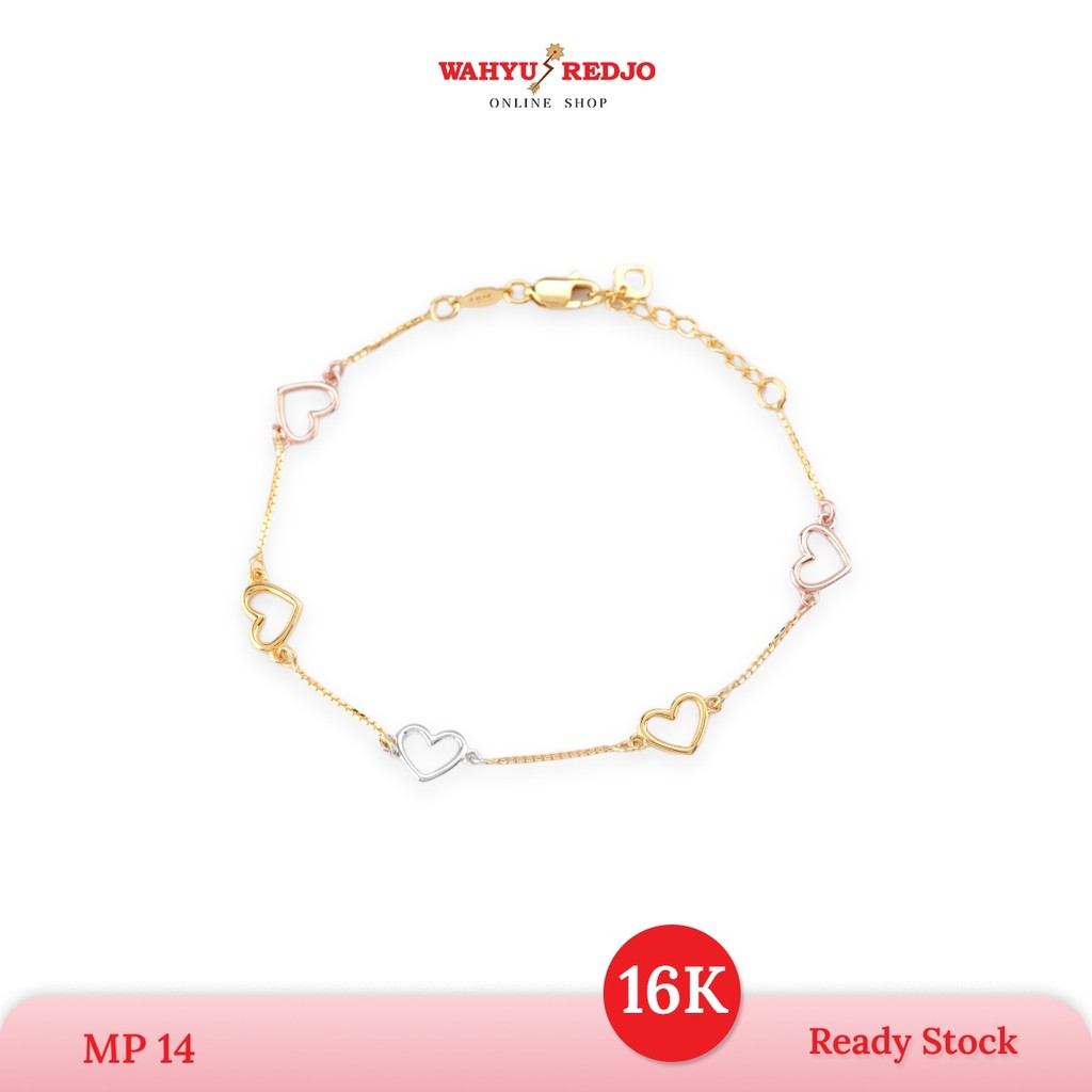 WAHYU REDJO - GELANG EMAS 16K HWT MODEL LOVE KOMBI MANIS & KEKINIAN (PMR)