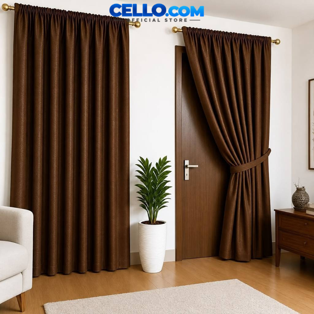 Gorden Pintu Serut Bahan Halus Uk 100x200 cm