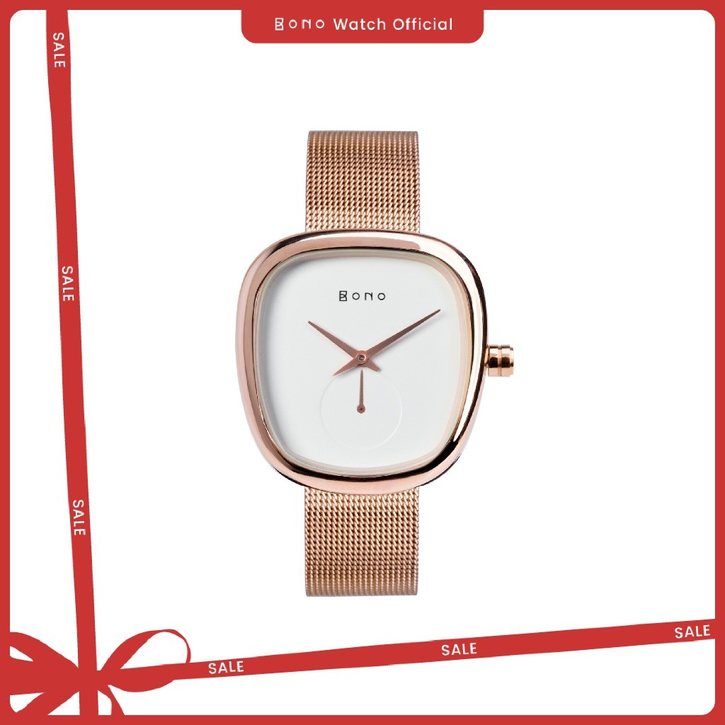 Jam Tangan Wanita Bono Watch Siena Milanese Light Rose Gold