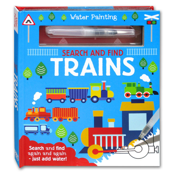 Water Painting Search and Find Trains Board Book (Search and Find Again and Again - Just Add Water)