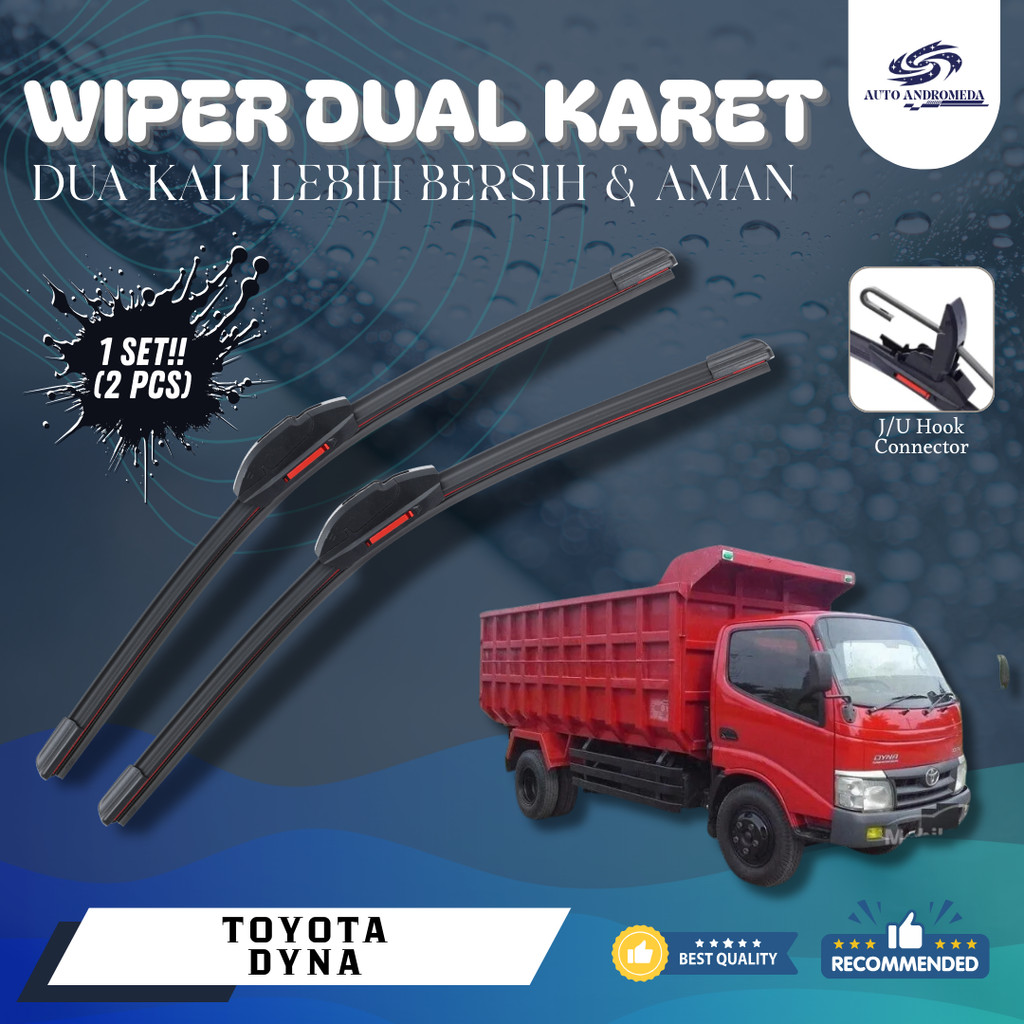 COD Wiper Toyota Dyna Aksesoris Mobil Wiper Kaca Depan Rubber Premium Dual Karet Awet