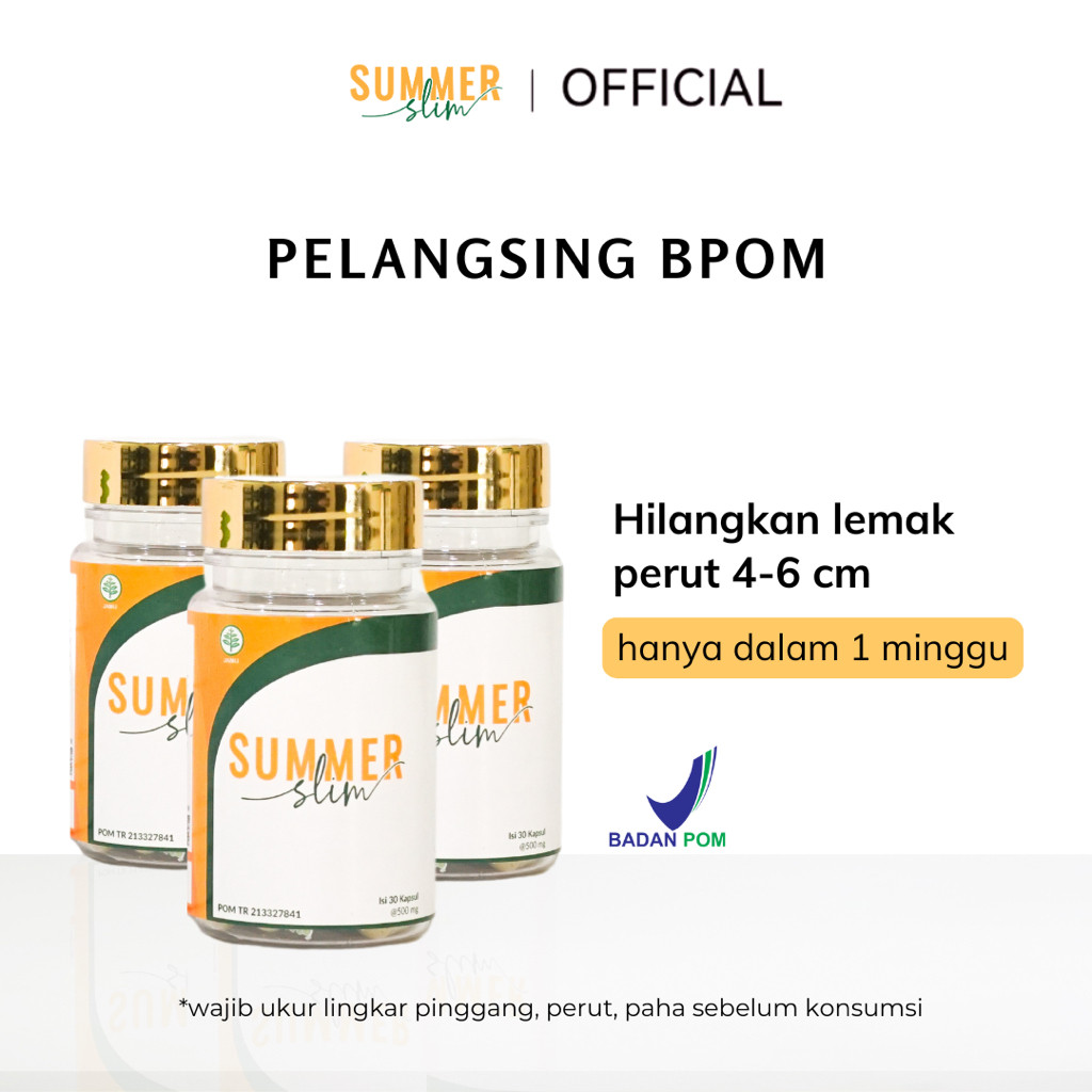 TERLARIS Summer Slim Strong (Paket 3 Botol) - Obat Diet Pelangsing BPOM Herbal ORIGINAL
