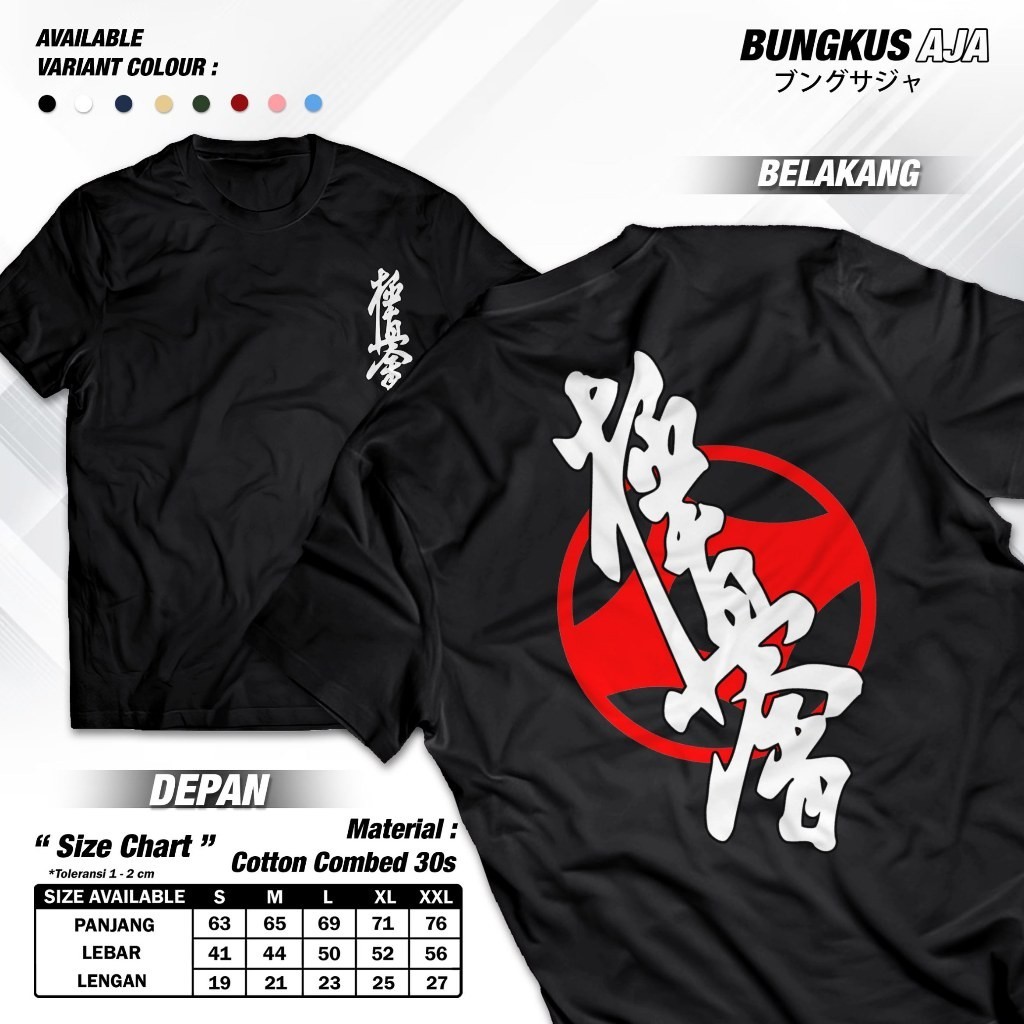 Kaos Kyokushin Pembinaan Mental Karate Indonesia Tshirt Seni Bela Diri Baju Distro Cotton Combed