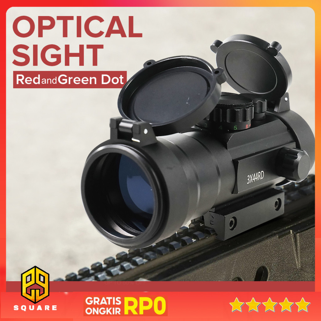 Bushnell Red Green Dot Laser Gun Optical Sight Mount Rifle 3x44 - 3X44RD Original 99 Square