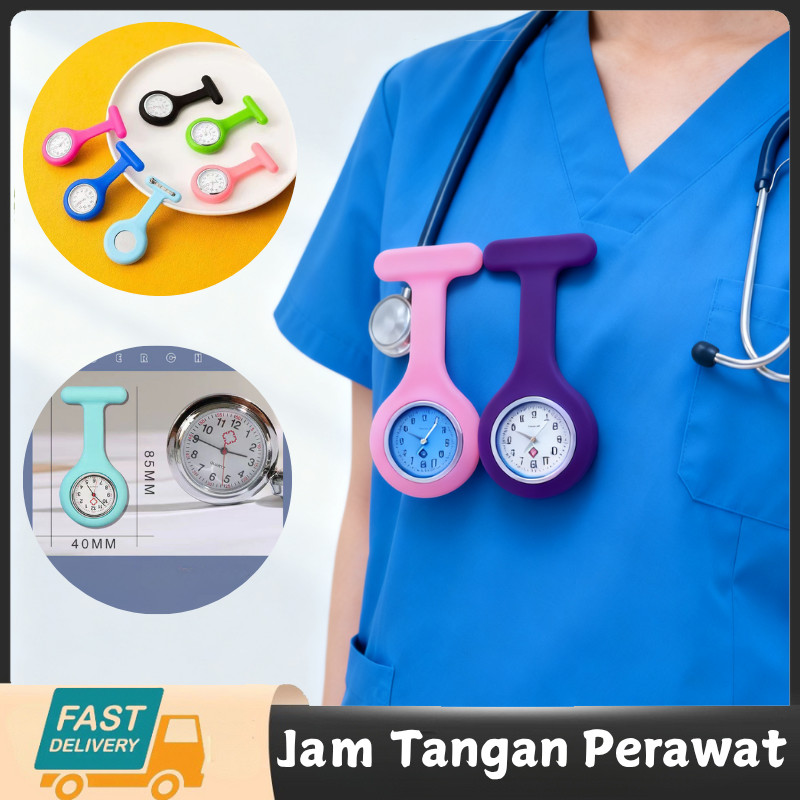 Jam Saku Perawat Silikon / Jam Saku Mini/Jam Saku Fashion Portabel/Jam Saku Multifungsi/Jam Tangan P